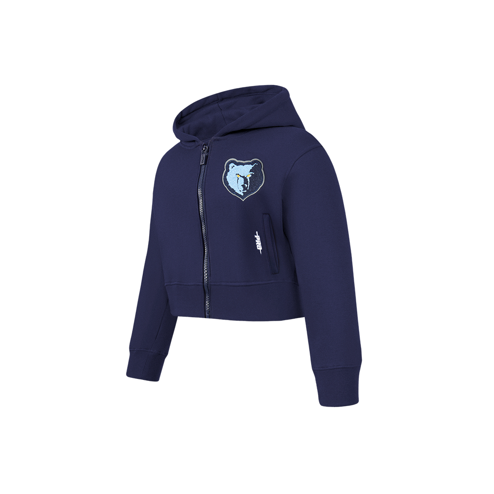 NBA MEMPHIS GRIZZLIES CLASSIC LITTLE GIRLS  FLEECE FULL ZIP HOODIE (MIDNIGHT NAVY)