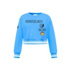 NBA MEMPHIS GRIZZLIES RETRO CLASSIC LITTLE GIRL'S RIB FLEECE CREWNECK (UNIVERSITY BLUE)