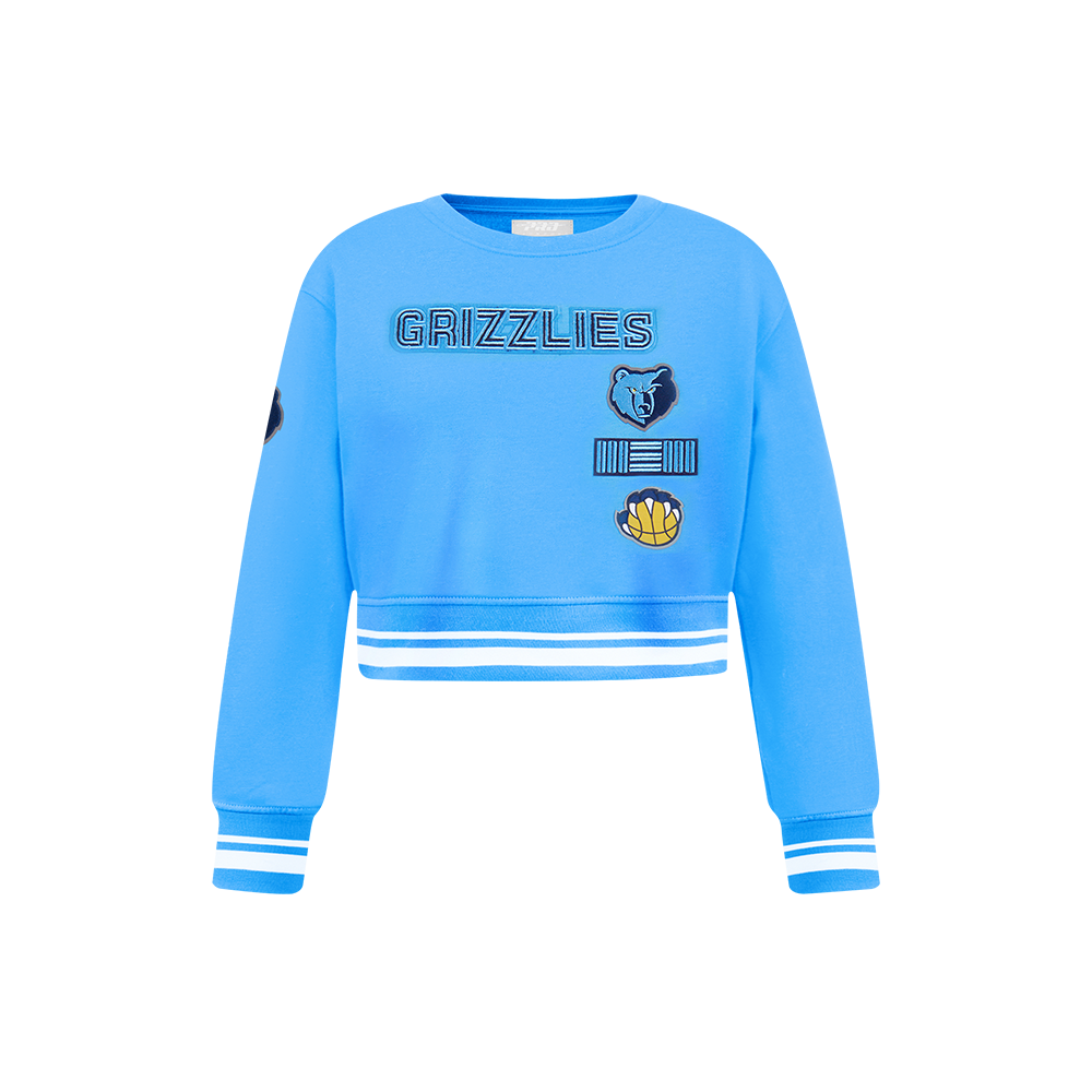 NBA MEMPHIS GRIZZLIES RETRO CLASSIC CHANDAIL À COL ROND EN MOLLETON CÔTELÉ POUR FILLE ENFANT (BLEU UNIVERSITÉ)