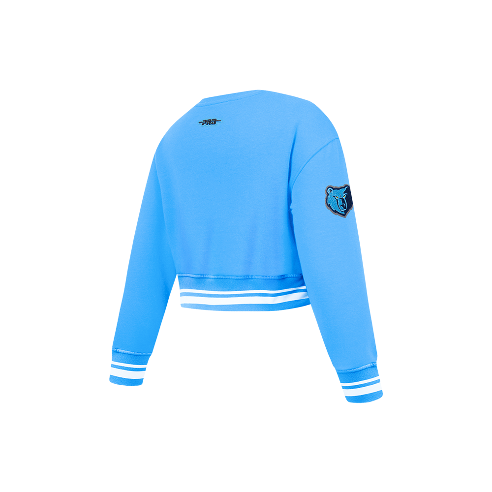 NBA MEMPHIS GRIZZLIES RETRO CLASSIC LITTLE GIRL'S RIB FLEECE CREWNECK (UNIVERSITY BLUE)