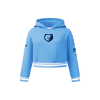 NBA MEMPHIS GRIZZLIES RETRO CLASSIC LITTLE GIRL'S RIB FLEECE PULLOVER HOODIE (UNIVERSITY BLUE)