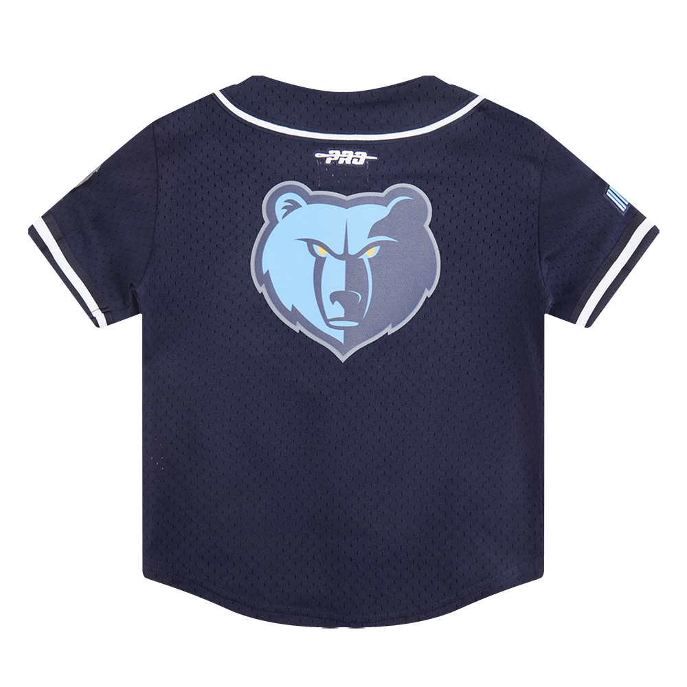 NBA MEMPHIS GRIZZLIES CLASSIC TODDLER BOYS MESH BUTTON DOWN SHIRT (MIDNIGHT NAVY)