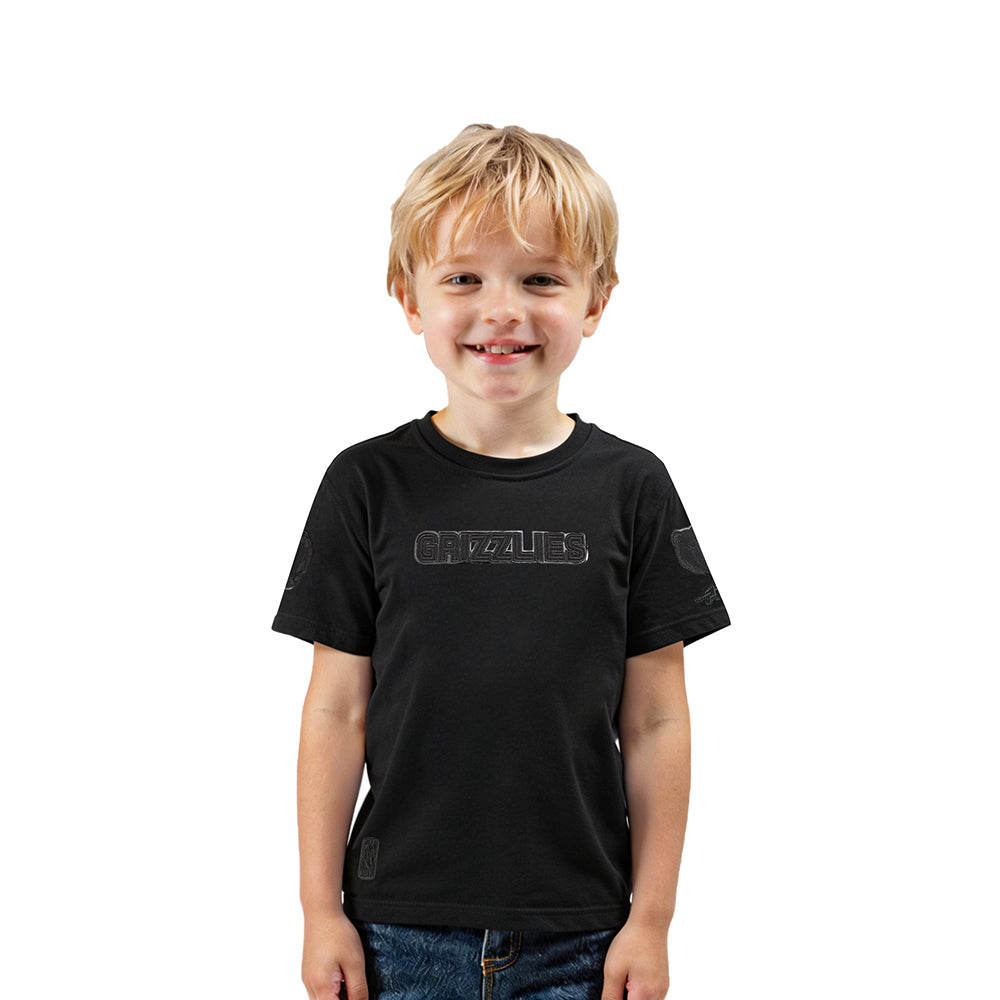 NBA MEMPHIS GRIZZLIES TRIPLE BLACK T-SHIRT À MANCHES COURTES POUR GARÇON BAMBIN (NOIR)
