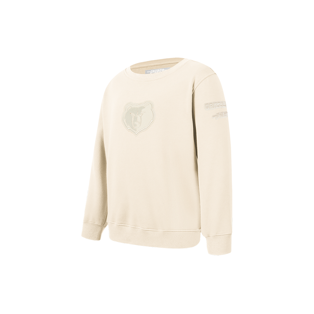 NBA MEMPHIS GRIZZLIES NEUTRAL TODDLER BOYS FLEECE CREWNECK (EGGSHELL)