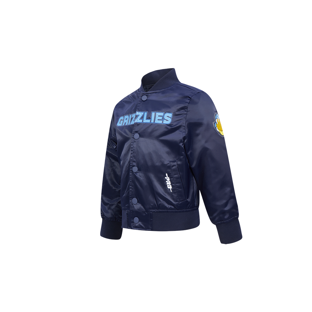 NBA MEMPHIS GRIZZLIES CLASSIC TODDLER BOY'S SATIN JACKET (MIDNIGHT NAVY)