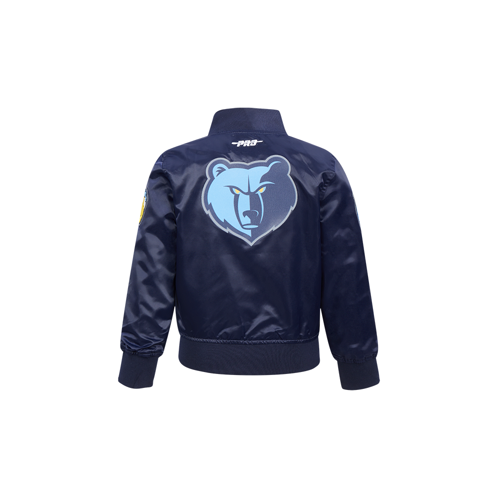 NBA MEMPHIS GRIZZLIES CLASSIC TODDLER BOY'S SATIN JACKET (MIDNIGHT NAVY)