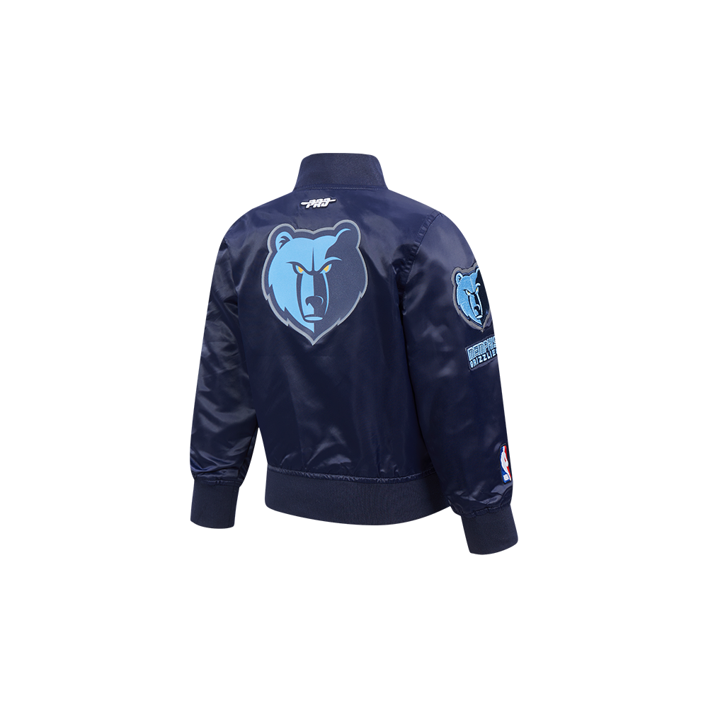 NBA MEMPHIS GRIZZLIES CLASSIC TODDLER BOY'S SATIN JACKET (MIDNIGHT NAVY)