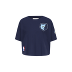 NBA MEMPHIS GRIZZLIES CLASSIC T-SHIRT À COUPE CARRÉE À MANCHES COURTES POUR FILLE BAMBIN (MARINE MINUIT)