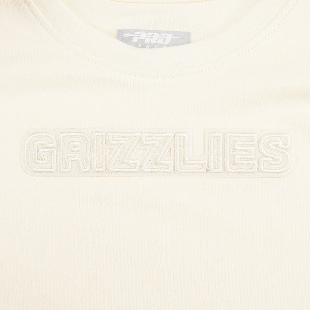 NBA MEMPHIS GRIZZLIES NEUTRAL TODDLER GIRL'S SHORT SLEEVE BOXY TEE (EGGSHELL)