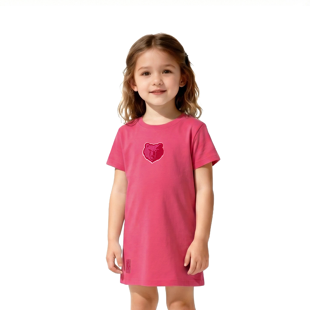 NBA MEMPHIS GRIZZLIES ROBE T-SHIRT TRIPLE ROSE POUR FILLE BAMBIN (VIOLET BETTERAVE)