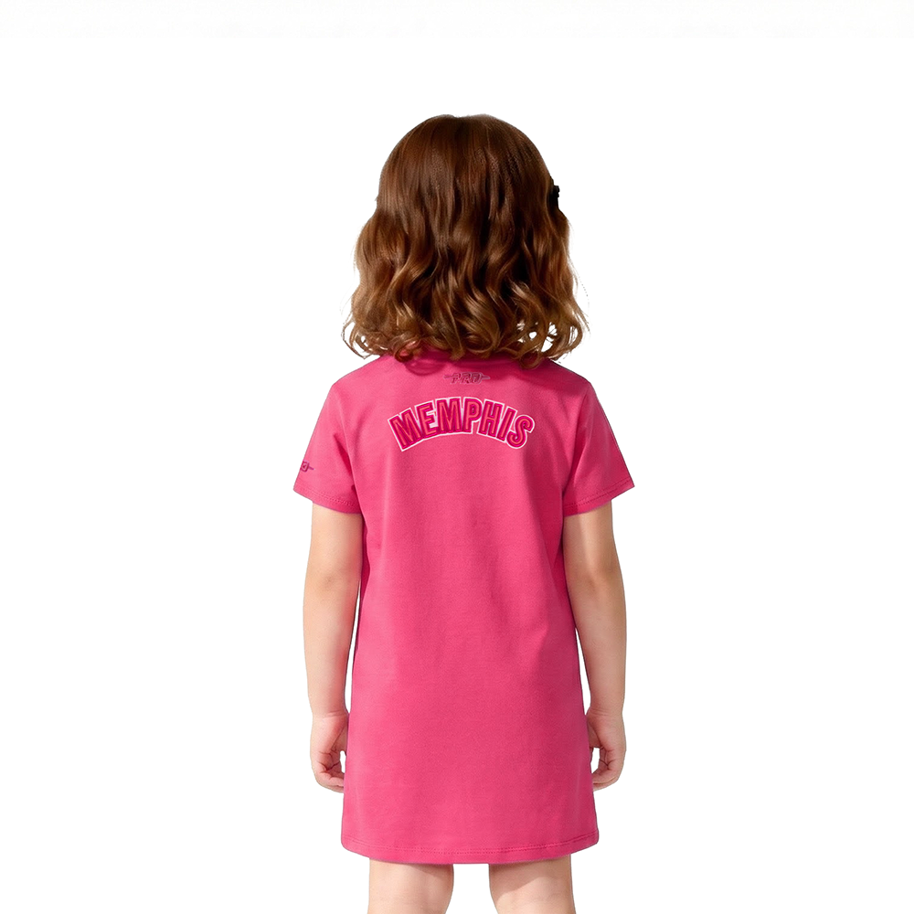 NBA MEMPHIS GRIZZLIES TRIPLE PINK TODDLER GIRL'S TEE DRESS (BEETROOT PURPLE)