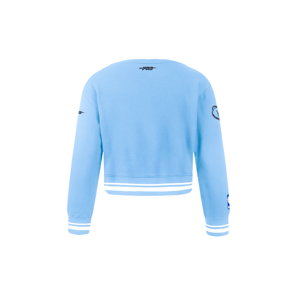 NBA MEMPHIS GRIZZLIES RETRO CLASSIC TODDLER GIRL'S RIB FLEECE CREWNECK (UNIVERSITY BLUE)