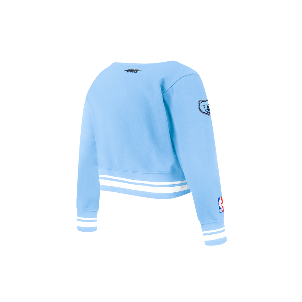 NBA MEMPHIS GRIZZLIES RETRO CLASSIC TODDLER GIRL'S RIB FLEECE CREWNECK (UNIVERSITY BLUE)