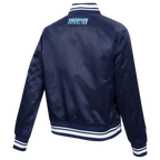 NBA MEMPHIS GRIZZLIES SCRIPT TAIL WOMEN'S SATIN JACKET (MIDNIGHT NAVY)