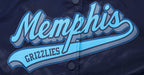 NBA MEMPHIS GRIZZLIES SCRIPT TAIL WOMEN'S SATIN JACKET (MIDNIGHT NAVY)