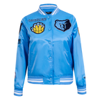 NBA MEMPHIS GRIZZLIES RETRO CLASSIC WOMEN'S RIB SATIN JACKET (UNIVERSITY BLUE)