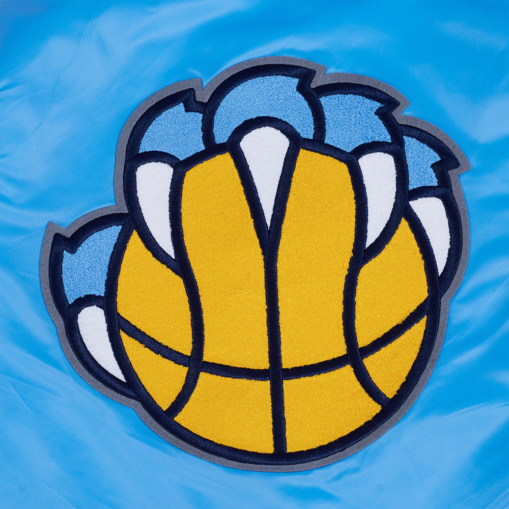 NBA MEMPHIS GRIZZLIES RETRO CLASSIC WOMEN'S RIB SATIN JACKET (UNIVERSITY BLUE)