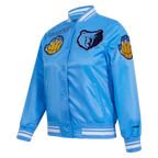 NBA MEMPHIS GRIZZLIES RETRO CLASSIC WOMEN'S RIB SATIN JACKET (UNIVERSITY BLUE)