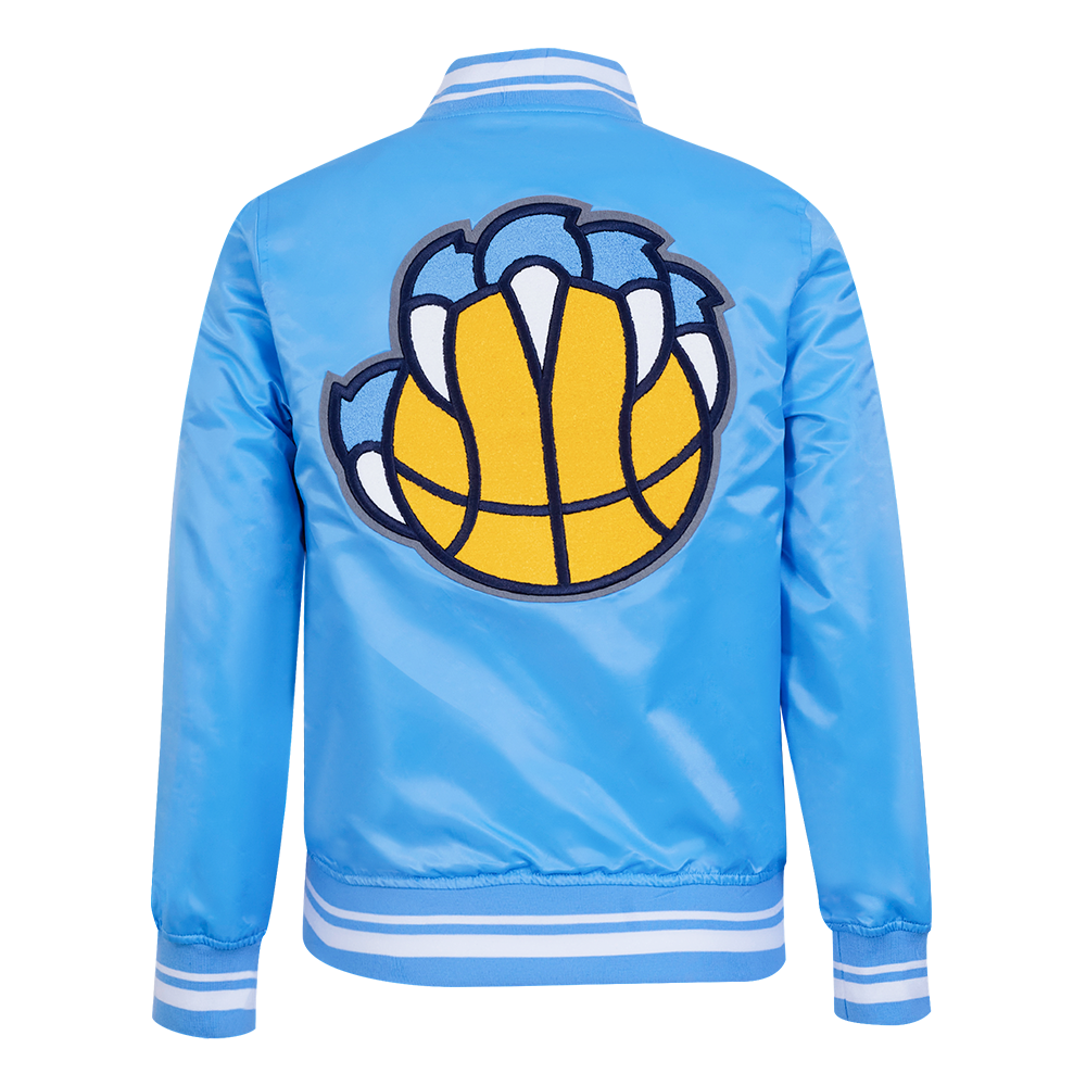 NBA MEMPHIS GRIZZLIES RETRO CLASSIC WOMEN'S RIB SATIN JACKET (UNIVERSITY BLUE)