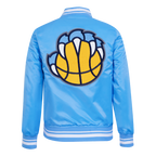 NBA MEMPHIS GRIZZLIES RETRO CLASSIC WOMEN'S RIB SATIN JACKET (UNIVERSITY BLUE)