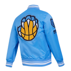 NBA MEMPHIS GRIZZLIES RETRO CLASSIC WOMEN'S RIB SATIN JACKET (UNIVERSITY BLUE)