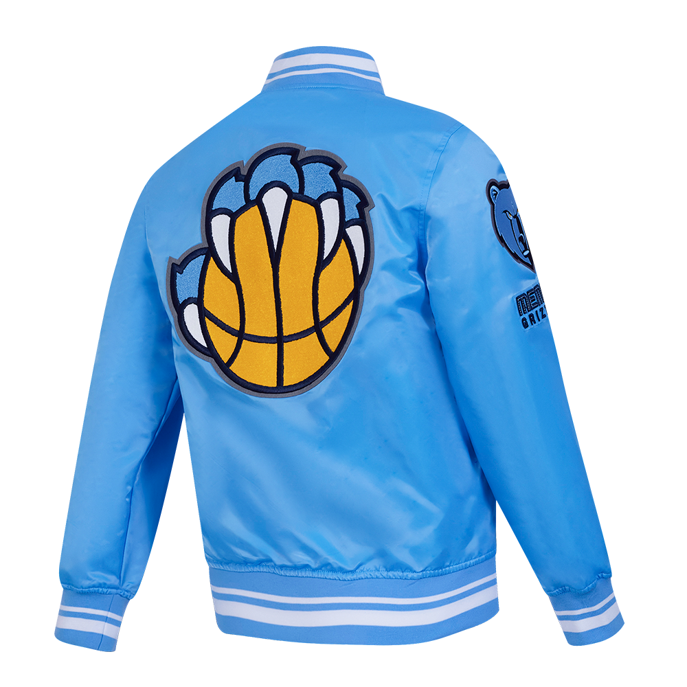 NBA MEMPHIS GRIZZLIES RETRO CLASSIC WOMEN'S RIB SATIN JACKET (UNIVERSITY BLUE)