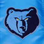 NBA MEMPHIS GRIZZLIES RETRO CLASSIC WOMEN'S RIB SATIN JACKET (UNIVERSITY BLUE)