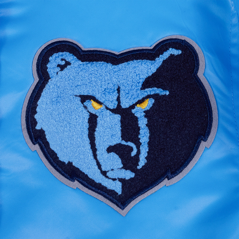 NBA MEMPHIS GRIZZLIES RETRO CLASSIC WOMEN'S RIB SATIN JACKET (UNIVERSITY BLUE)