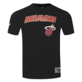 NBA MIAMI HEAT CLASSIC T-SHIRT RAYÉ EN FILET POUR HOMME (NOIR)