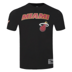 NBA MIAMI HEAT CLASSIC T-SHIRT RAYÉ EN FILET POUR HOMME (NOIR)