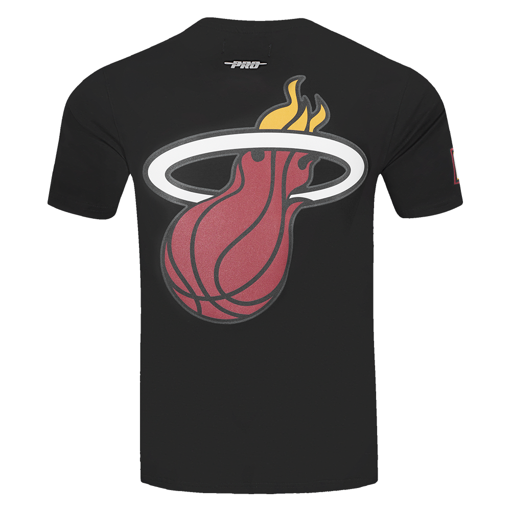NBA MIAMI HEAT CLASSIC T-SHIRT RAYÉ EN FILET POUR HOMME (NOIR)
