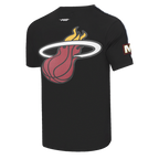 NBA MIAMI HEAT CLASSIC T-SHIRT RAYÉ EN FILET POUR HOMME (NOIR)