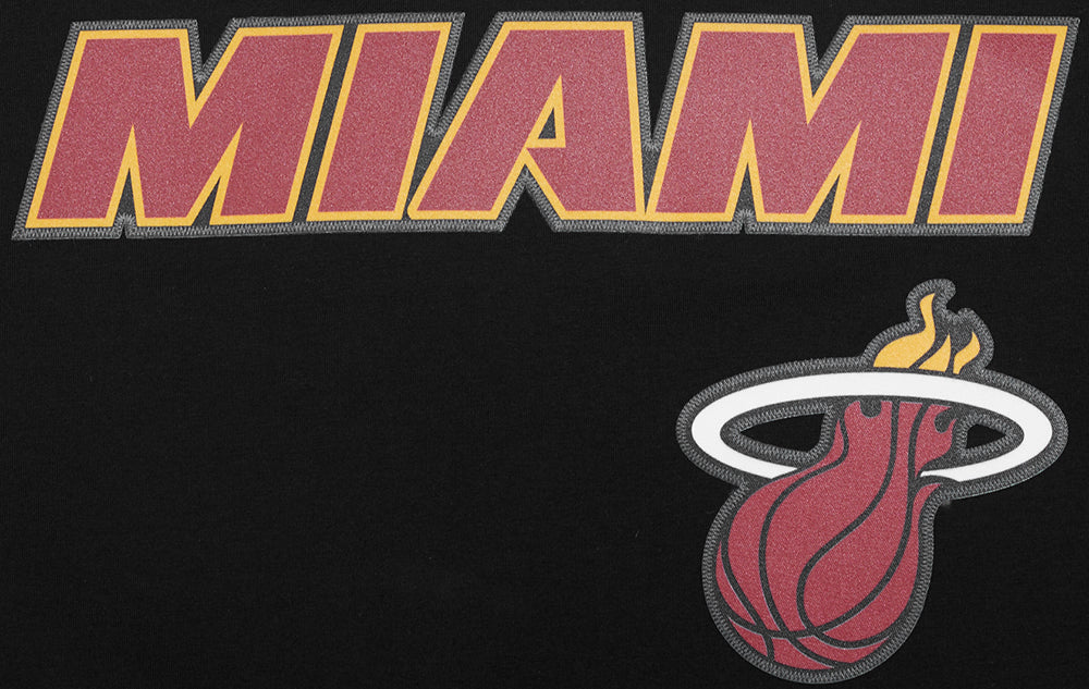 NBA MIAMI HEAT CLASSIC T-SHIRT RAYÉ EN FILET POUR HOMME (NOIR)
