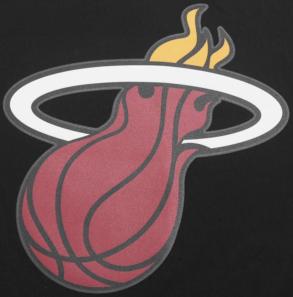 NBA MIAMI HEAT CLASSIC T-SHIRT RAYÉ EN FILET POUR HOMME (NOIR)