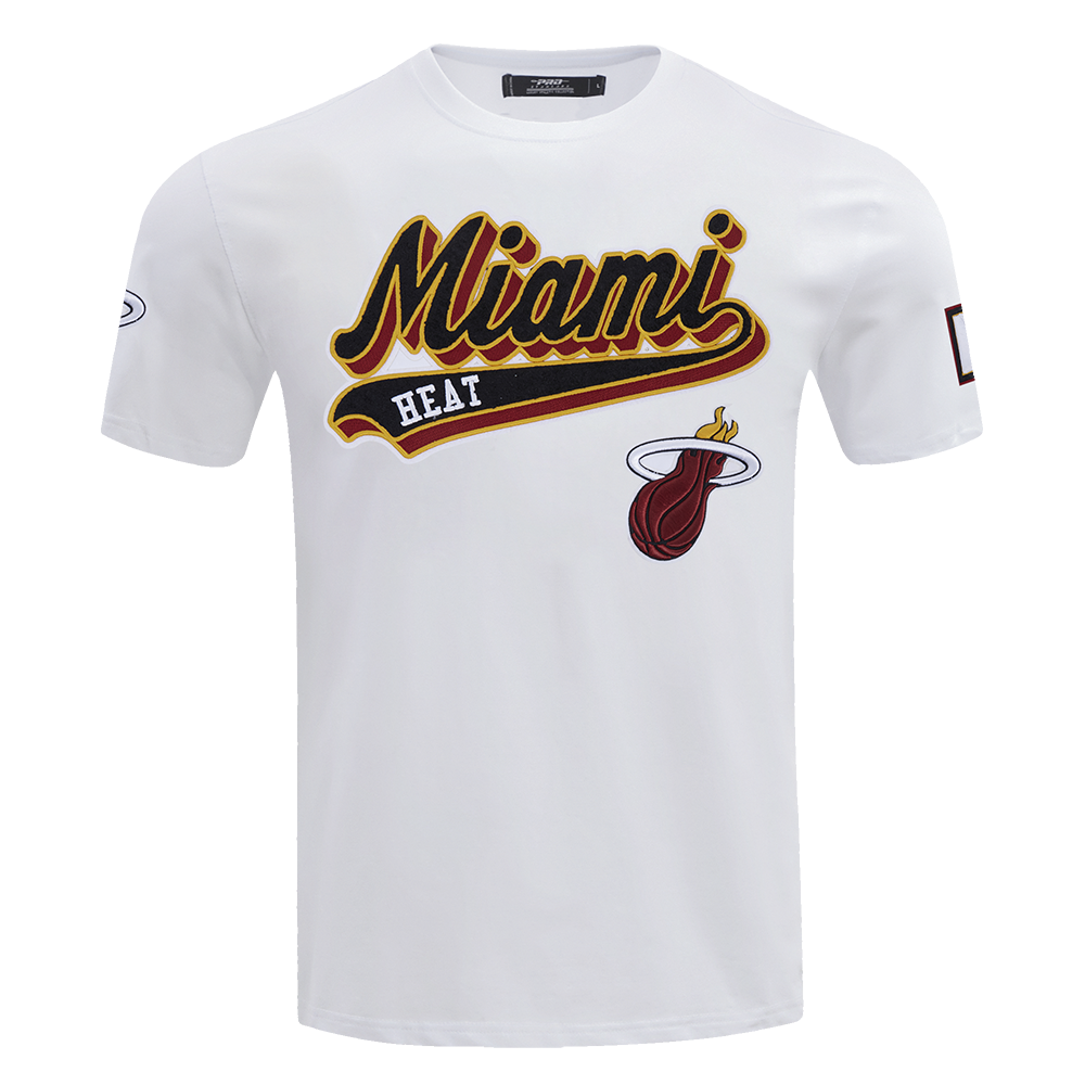 NBA MIAMI HEAT SCRIPT TAIL MEN'S   TEE (WHITE)