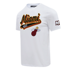 NBA MIAMI HEAT SCRIPT TAIL MEN'S   TEE (WHITE)