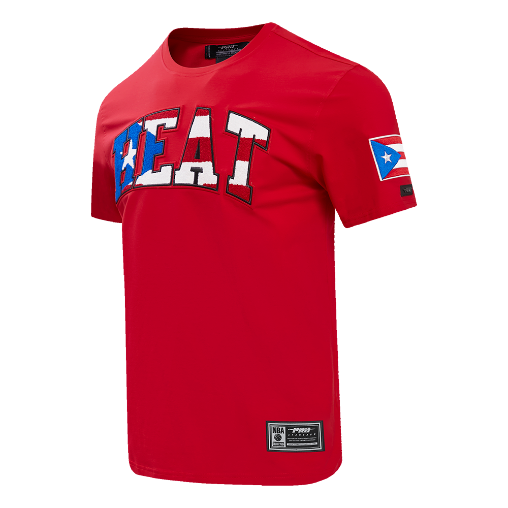 NBA MIAMI HEAT PUERTO RICO WORDMARK MEN'S TEE (RED)