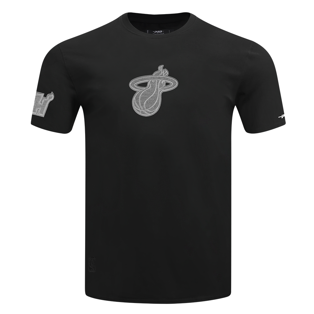 NBA MIAMI HEAT REVERSE FRENCH TERRY MEN'S COTTON JERSEY DROP SHOULDER TEE (BLACK)