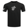 NBA MIAMI HEAT REVERSE FRENCH TERRY MEN'S COTTON JERSEY DROP SHOULDER TEE (BLACK)
