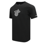 NBA MIAMI HEAT REVERSE FRENCH TERRY MEN'S COTTON JERSEY DROP SHOULDER TEE (BLACK)