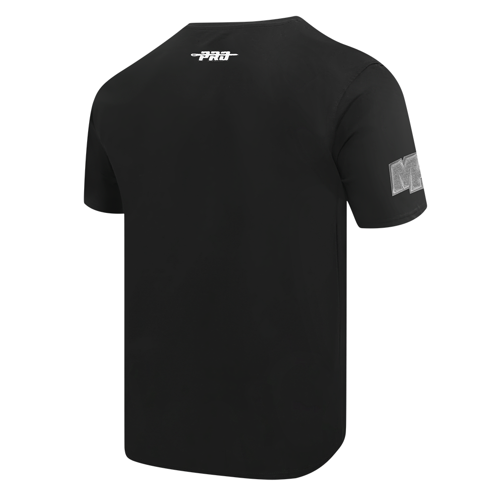 NBA MIAMI HEAT REVERSE FRENCH TERRY MEN'S COTTON JERSEY DROP SHOULDER TEE (BLACK)