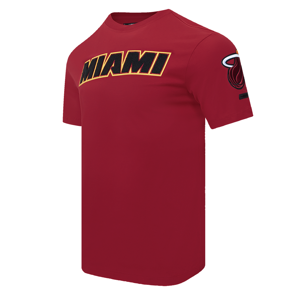 NBA MIAMI HEAT CLASSIC CHENILLE T-SHIRT POUR HOMME (ROUGE CARDINAL)