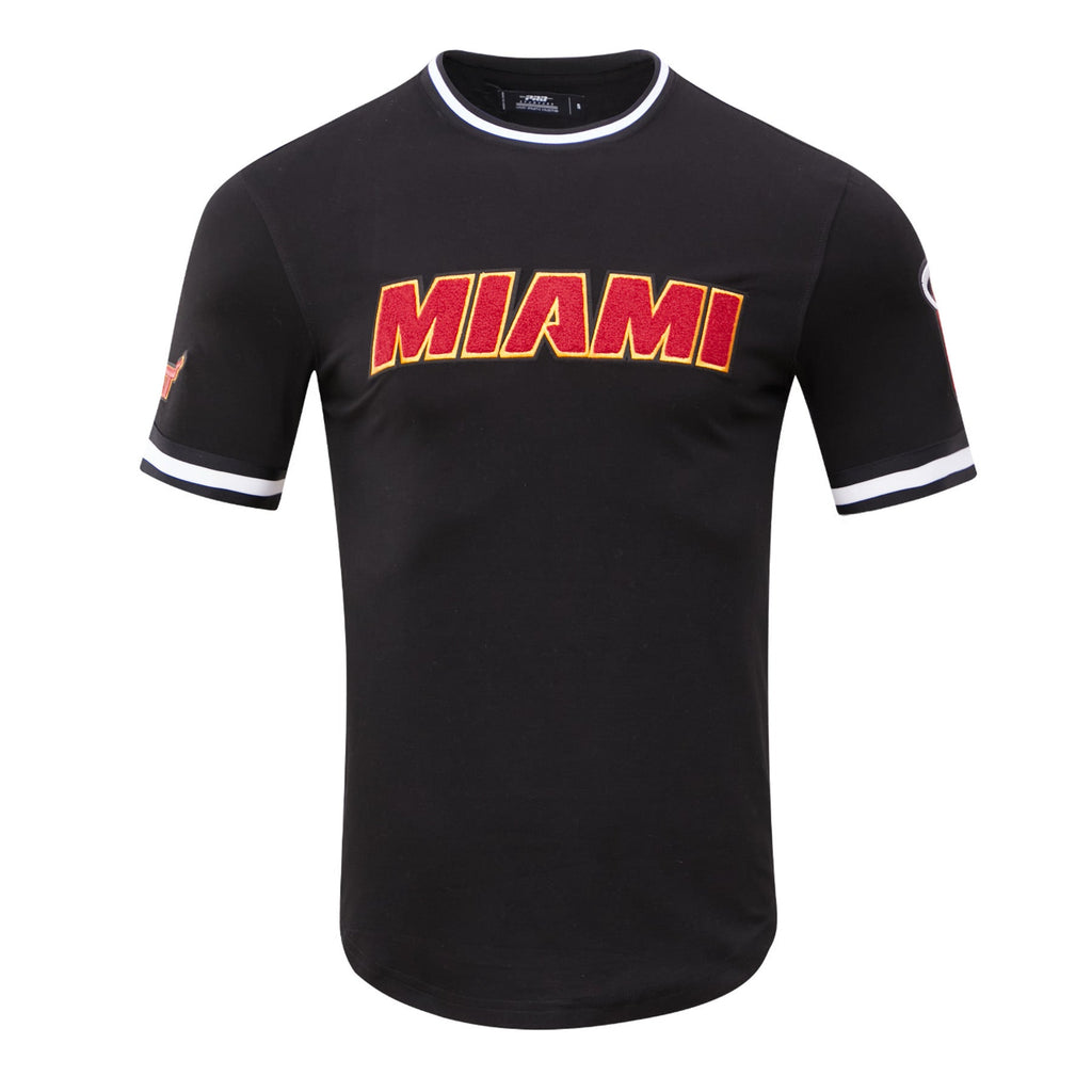NBA MIAMI HEAT CLASSIC CHENILLE MEN'S TEE (BLACK)