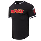 NBA MIAMI HEAT CLASSIC CHENILLE MEN'S TEE (BLACK)