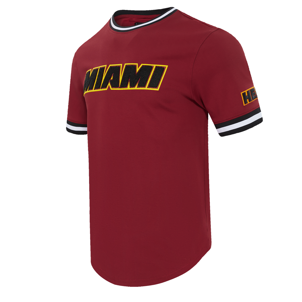 NBA MIAMI HEAT CLASSIC CHENILLE MEN'S TEE (CARDINAL RED/BLACK)