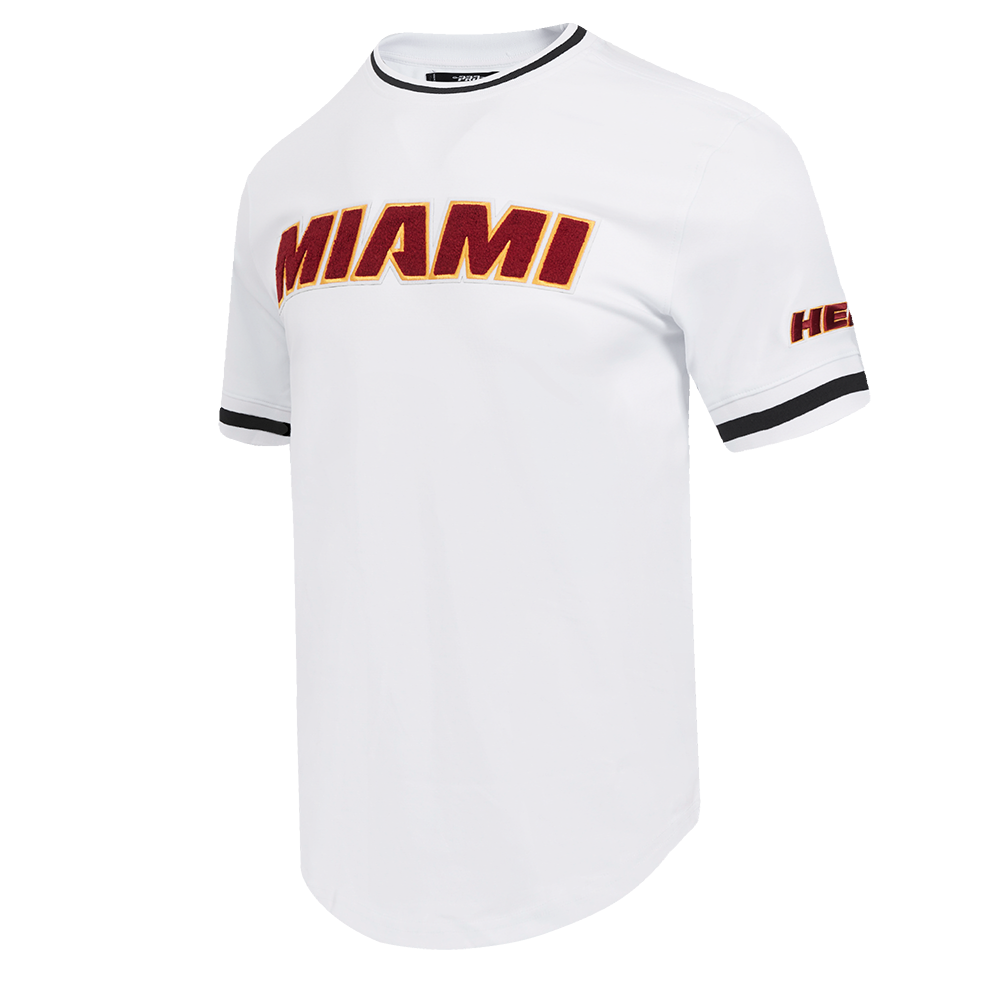 NBA MIAMI HEAT CLASSIC CHENILLE MEN'S TEE (WHITE)