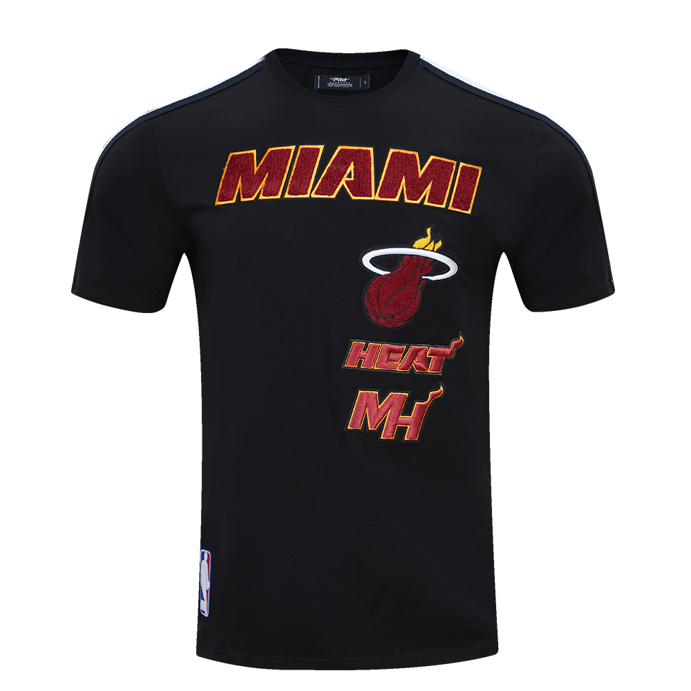NBA MIAMI HEAT RETRO CLASSIC T-SHIRT À RAYURES POUR HOMME (NOIR)
