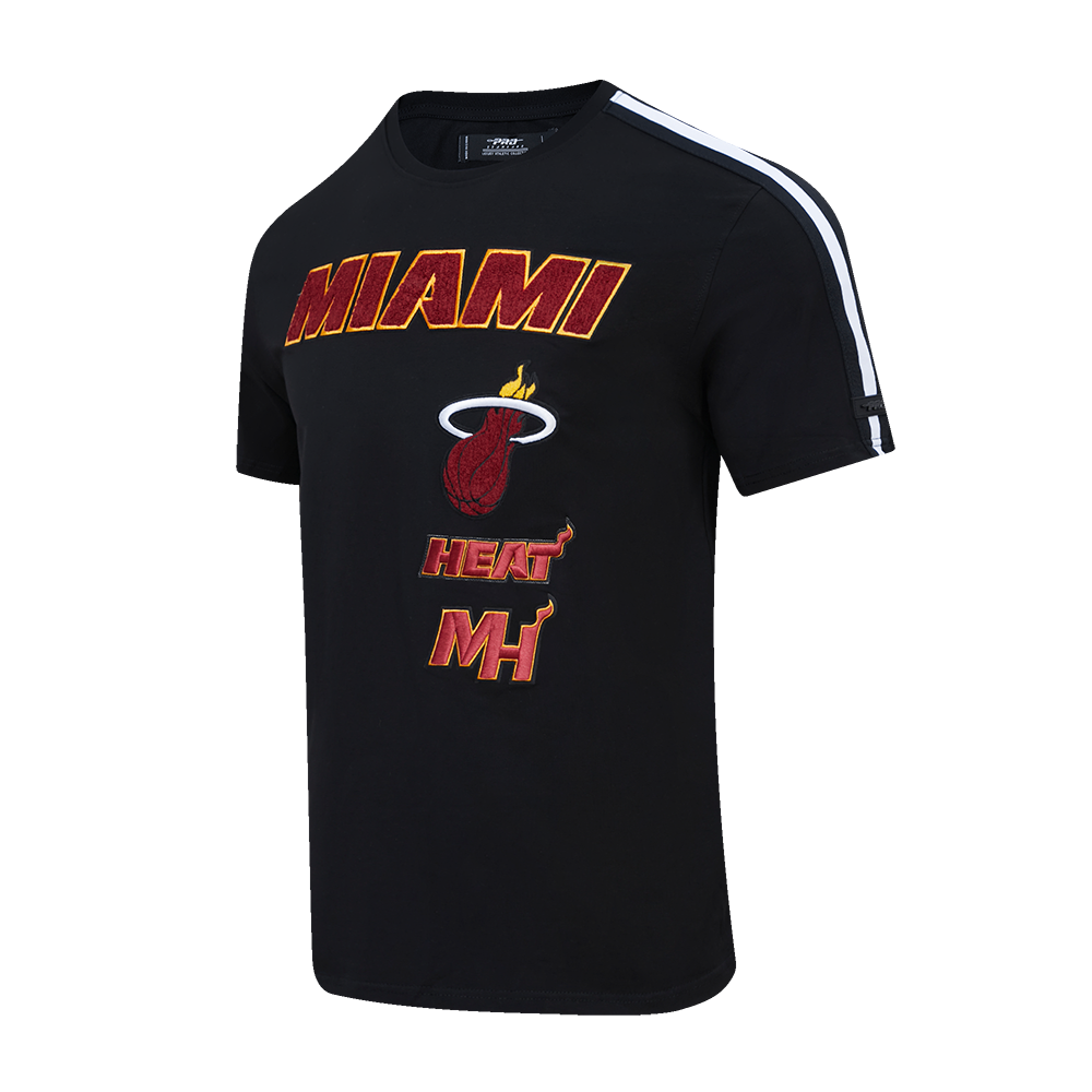 NBA MIAMI HEAT RETRO CLASSIC MEN'S STRIPED TEE (BLACK)
