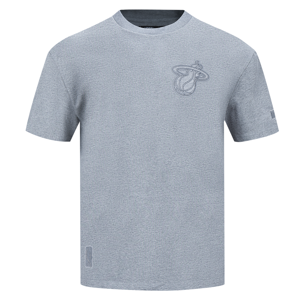 NBA MIAMI HEAT NEUTRAL MEN'S DROP SHOULDER TEE (DARK HEATHER GRAY)