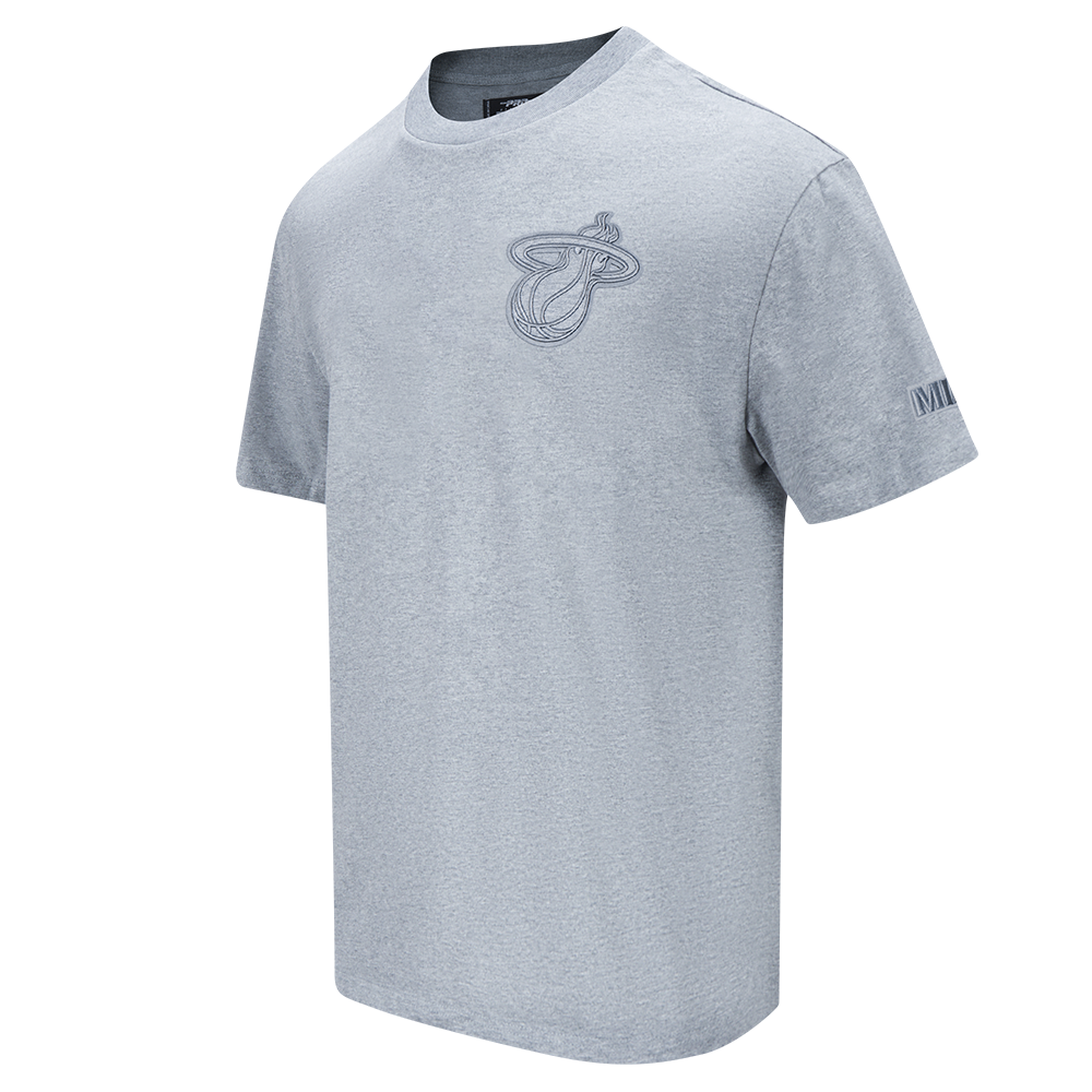 NBA MIAMI HEAT NEUTRAL MEN'S DROP SHOULDER TEE (DARK HEATHER GRAY)